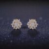 Exquisite 1.51 Cts Round Brilliant F/VS1 Diamonds Sun Ray Stud Earrings 14K Gold