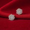 Exquisite 1.51 Cts Round Brilliant F/VS1 Diamonds Sun Ray Stud Earrings 14K Gold