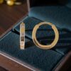 Elegant 0.12 Cts Round Brilliant F/VS1 Diamonds Clip-On Hoop Earrings 14K Gold