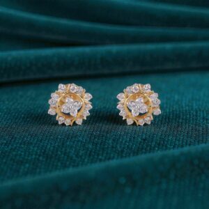 Stunning 1.25 Cts Round Brilliant F/VS1 Natural Diamonds Stud Earrings 14K Gold