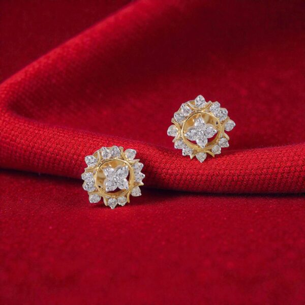 Stunning 1.25 Cts Round Brilliant F/VS1 Natural Diamonds Stud Earrings 14K Gold