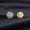 Stunning 1.25 Cts Round Brilliant F/VS1 Natural Diamonds Stud Earrings 14K Gold