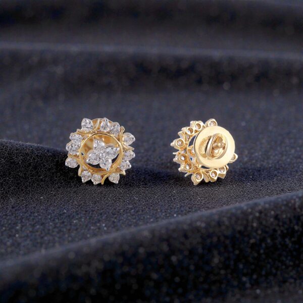 Stunning 1.25 Cts Round Brilliant F/VS1 Natural Diamonds Stud Earrings 14K Gold