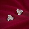 Pave 1.62 Cts Round Baguette F/VS1 Diamonds Swirl Stud Earrings 14K Yellow Gold