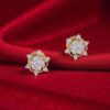 E-185 (6) Pave 1.01 Cts Round Brilliant F/VS1 Natural Diamonds Stud Earrings Fine 14K Gold