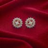 Beautiful 0.75 Cts Round Brilliant F/VS1 Diamonds Cluster Stud Earrings 14K Gold