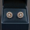 Beautiful 0.75 Cts Round Brilliant F/VS1 Diamonds Cluster Stud Earrings 14K Gold