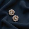 Beautiful 0.75 Cts Round Brilliant F/VS1 Diamonds Cluster Stud Earrings 14K Gold