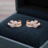 1.77 Cts F/VS1 Round Baguette Cut Natural Diamonds Stud Earrings 14K Yellow Gold