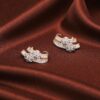 1.77 Cts F/VS1 Round Baguette Cut Natural Diamonds Stud Earrings 14K Yellow Gold