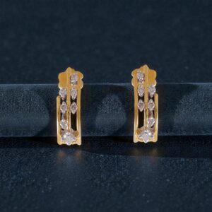 Stunning 0.40 Cts Round Brilliant F/VS1 Natural Diamonds Stud Earrings 14K Gold