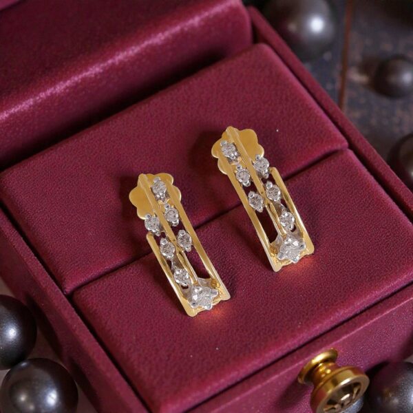 Stunning 0.40 Cts Round Brilliant F/VS1 Natural Diamonds Stud Earrings 14K Gold