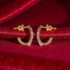 Stunning 0.40 Cts Round Brilliant F/VS1 Natural Diamonds Stud Earrings 14K Gold
