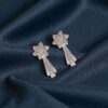 Pave 0.95 Cts Round Brilliant F/VS1 Natural Diamonds Huggie Earrings In 14K Gold