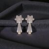 Pave 0.95 Cts Round Brilliant F/VS1 Natural Diamonds Huggie Earrings In 14K Gold