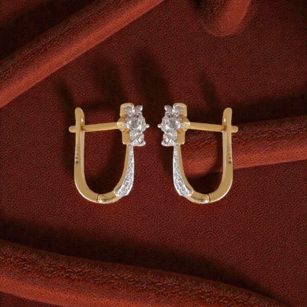 Pave 0.95 Cts Round Brilliant F/VS1 Natural Diamonds Huggie Earrings In 14K Gold
