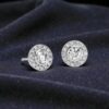 Classy 1.60 Cts Round Brilliant F/VS1 Diamonds Halo Stud Earrings 14K White Gold