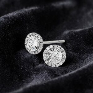 E-201 (4) GIA Certified 2.25 Carats Round Brilliant F/VS1 Diamonds Stud Earrings 14K Gold
