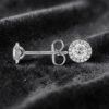 GIA Certified 2.25 Carats Round Brilliant F/VS1 Diamonds Stud Earrings 14K Gold
