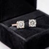GIA Certified 1/2 Cts Round Brilliant F/VS1 Diamonds Stud Earrings 14K Rose Gold