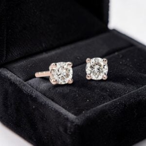 Home 13 GIA Certified 1/2 Cts Round Brilliant F/VS1 Diamonds Stud Earrings 14K Rose Gold
