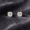 GIA Certified 1/2 Cts Round Brilliant F/VS1 Diamonds Stud Earrings 14K Rose Gold