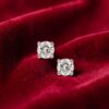 GIA Certified 1/2 Cts Round Brilliant F/VS1 Diamonds Stud Earrings 14K Rose Gold