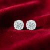 GIA Certified 1.50 Carats Round Brilliant F/VS1 Diamonds Stud Earrings 14K Gold