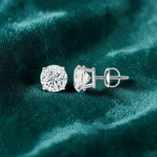 GIA Certified 1.50 Carats Round Brilliant F/VS1 Diamonds Stud Earrings 14K Gold