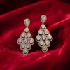 Stunning 6.33 Cts Round Brilliant Cut Diamonds Chandelier Earrings 14K Rose Gold