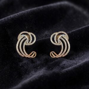 Pave 2.53 Cts Round Brilliant Cut F/VS1 Natural Diamonds Stud Earrings 14K Gold