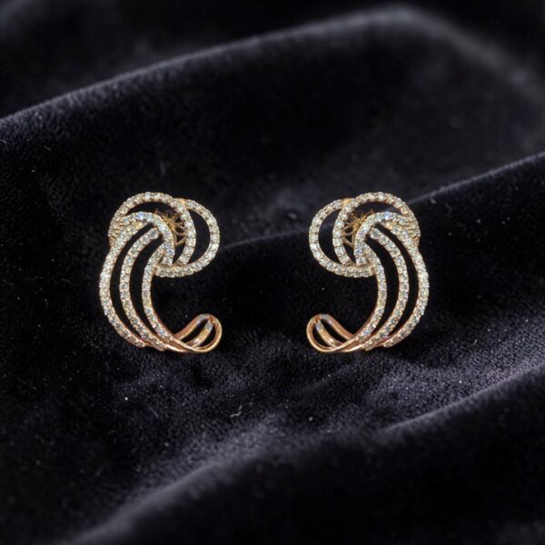 E-206 (13) Pave 2.53 Cts Round Brilliant Cut F/VS1 Natural Diamonds Stud Earrings 14K Gold