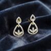 Pave 0.95 Cts Round Brilliant Cut F/VS1 Diamonds Stud Earrings 14K Yellow Gold