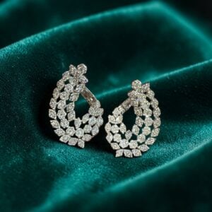 Stunning 3.82 Cts Round Brilliant F/VS1 Diamonds Clip-On Hoop Earrings 14K Gold