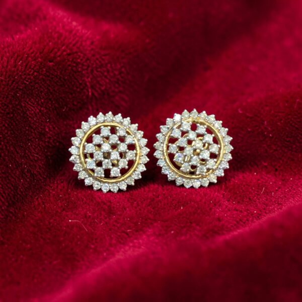 Exquisite 2.40 Cts Round Brilliant F/VS1 Natural Diamonds Stud Earrings 14K Gold