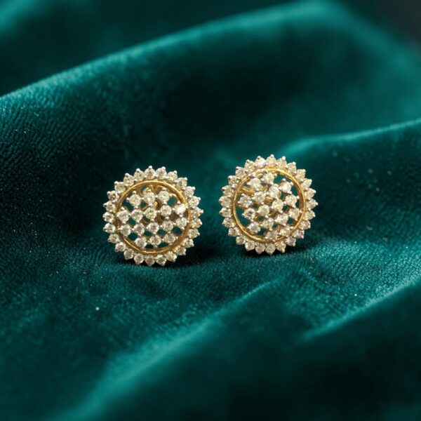 Exquisite 2.40 Cts Round Brilliant F/VS1 Natural Diamonds Stud Earrings 14K Gold
