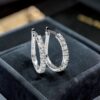 Stunning 1.10 Cts Round Brilliant F/VS1 Natural Diamonds Hoop Earrings 18K Gold