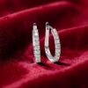Stunning 1.10 Cts Round Brilliant F/VS1 Natural Diamonds Hoop Earrings 18K Gold