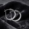 Stunning 1.10 Cts Round Brilliant F/VS1 Natural Diamonds Hoop Earrings 18K Gold