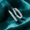 Stunning 1.10 Cts Round Brilliant F/VS1 Natural Diamonds Hoop Earrings 18K Gold
