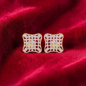 E-215 (5) 0.75 Carats F/VS1 Round Brilliant Natural Diamonds Stud Earrings 14K Yellow Gold