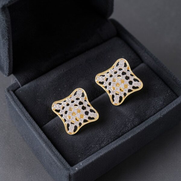 E-215 (6) 0.75 Carats F/VS1 Round Brilliant Natural Diamonds Stud Earrings 14K Yellow Gold