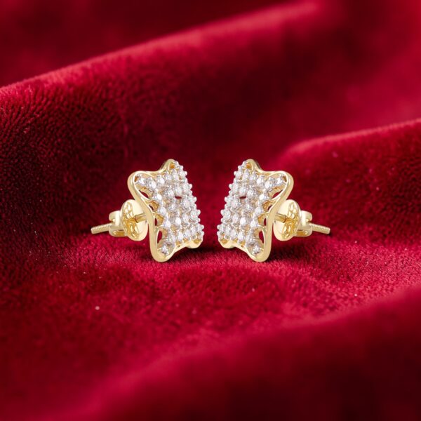 E-215 (8) 0.75 Carats F/VS1 Round Brilliant Natural Diamonds Stud Earrings 14K Yellow Gold