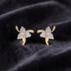 Classy 0.30 Cts Round Brilliant Cut F/VS1 Diamonds Stud Earrings 14K Yellow Gold