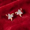 Classy 0.30 Cts Round Brilliant Cut F/VS1 Diamonds Stud Earrings 14K Yellow Gold