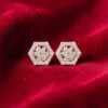 Pave 1.10 Cts Round Brilliant F/VS1 Diamonds Screw Stud Earrings 14K Yellow Gold