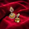 Stunning 21.73 Cts Round Brilliant F/VS1 Diamonds Pearl Jhumki Earrings 14K Gold