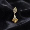 Pave 39.48 Cts Round Brilliant F/VS1 Diamonds Pearl Dangle Earrings In 14K Gold