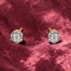 Elegant 0.60 Cts Round Brilliant F/VS1 Diamonds Stud Earrings In 18K Yellow Gold