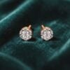 Elegant 0.60 Cts Round Brilliant F/VS1 Diamonds Stud Earrings In 18K Yellow Gold